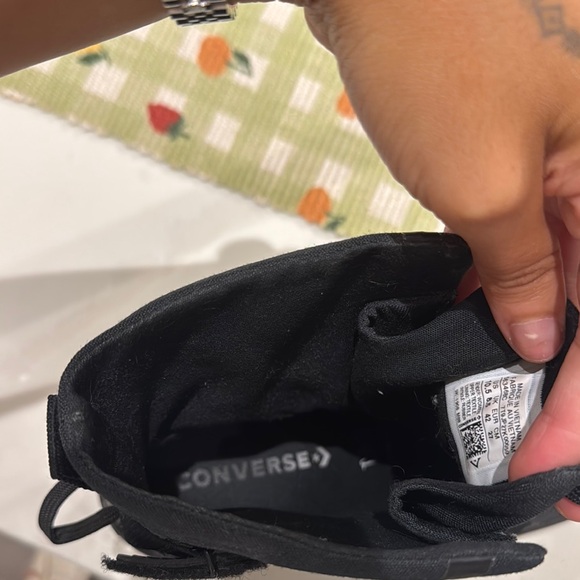 Converse Black Lace Up Boots with Chunky Heel - Picture 3 of 3